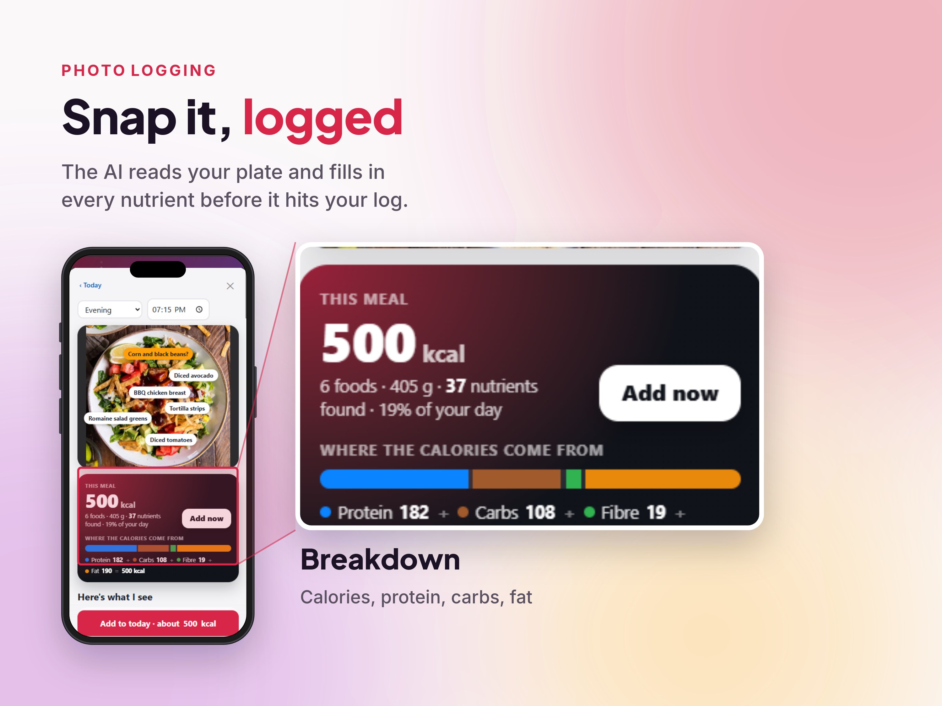 Photo food logging