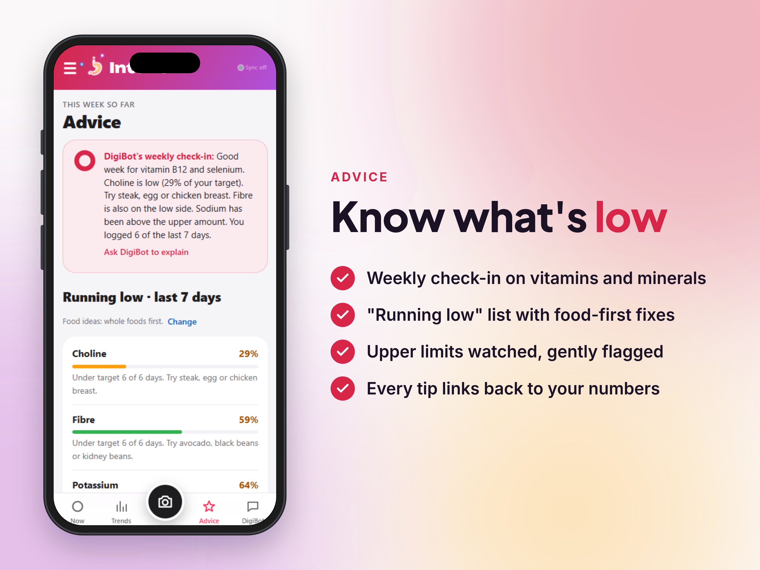 Advice when running low
